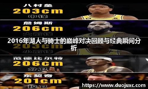 2016年湖人与骑士的巅峰对决回顾与经典瞬间分析
